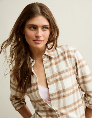 AE Throwback Flannel Button-Up Shirt