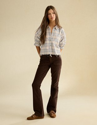 AE Cropped Button-Up Shirt