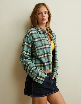 AE Cropped Button-Up Shirt