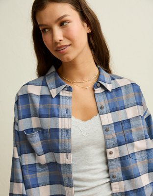 AE Cropped Button-Up Shirt