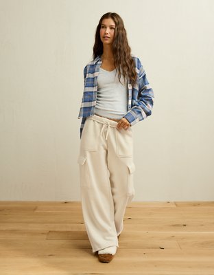 AE Cropped Button-Up Shirt