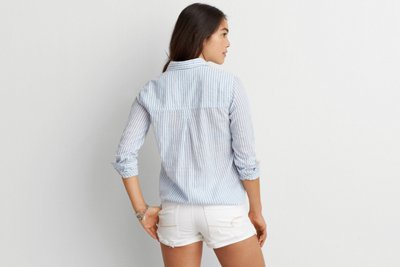 Женские рубашки American Eagle AEO Lightweight Boyfriend Shirt — фото 2