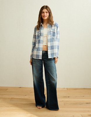 AE Camisa con botones retro de Flannel