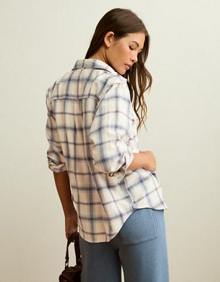 AE Throwback Flannel Button-Up Shirt