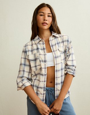 AE Throwback Flannel Button-Up Shirt