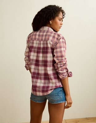 AE Throwback Flannel Button-Up Shirt