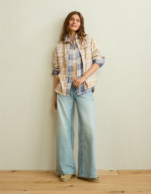 AE Throwback Flannel Button-Up Shirt