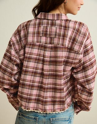 AE Cropped Button-Up Shirt