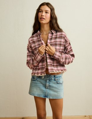 AE Cropped Button-Up Shirt