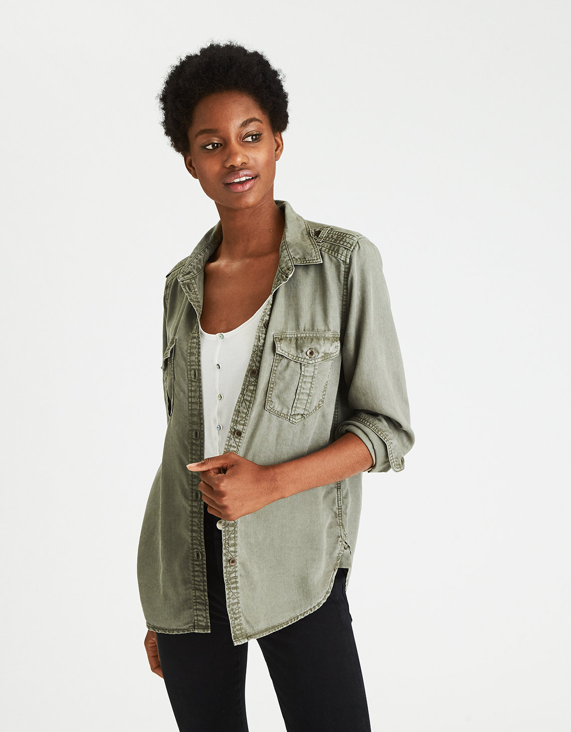 Boyfriend Shirts | American Eagle Outfitters AE Boyfriend Utility Shirt