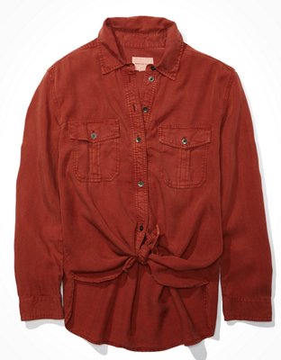 AE Oversized Military Button-Up Shirt