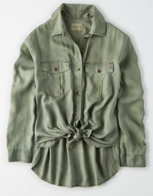 AE Oversized Military Button-Up Shirt