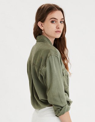 AE Oversized Military Button-Up Shirt