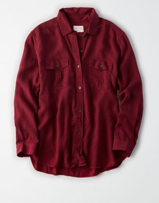 AE Oversized Military Button-Up Shirt