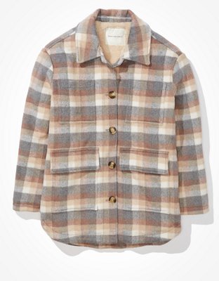 plaid button up jacket