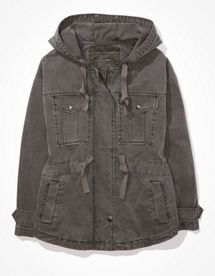 Женские куртки American Eagle AE Hooded Military Jacket — фото 3