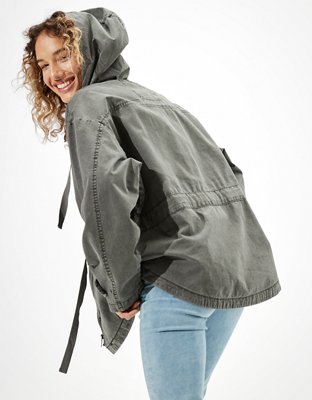 Женские куртки American Eagle AE Hooded Military Jacket — фото 2