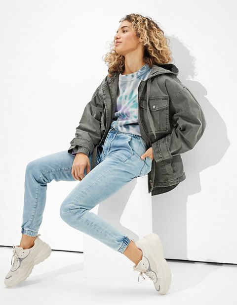 Женские куртки American Eagle AE Hooded Military Jacket