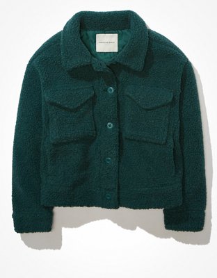 AE Cropped Sherpa Shacket