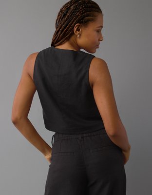 AE Linen-Blend Vest