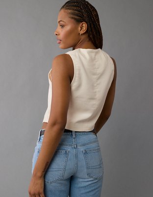 Женские жилеты American Eagle AE Linen-Blend Vest — фото 5