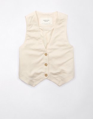 Женские жилеты American Eagle AE Linen-Blend Vest — фото 3