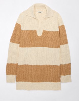 Puff Sleeves Oversize Waffle Knit Sweater in Camel