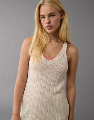 AE Crochet V-Neck Swing Dress