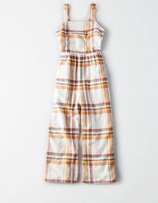 american eagle plaid jumpsuit