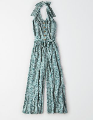 AE Ditsy Print Halter Jumpsuit