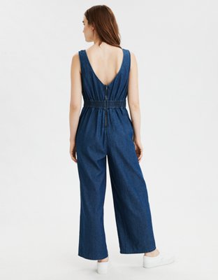 Женские комбинезоны American Eagle AE Denim V-Neck Jumpsuit — фото 2