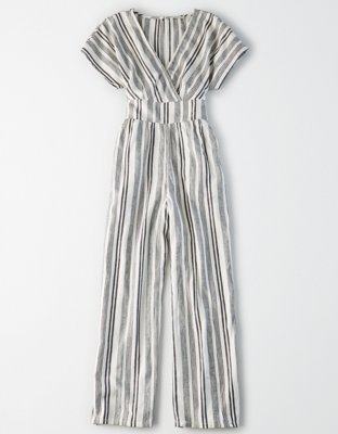 american eagle striped jumpsuit