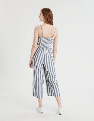 American Eagle AE Striped Button Front Tube Jumpsuit — фото 2