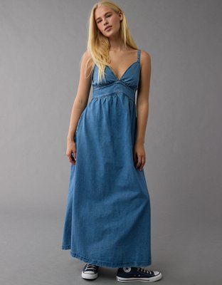 AE Sleeveless Denim Maxi Dress