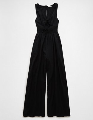 AE Smocked Bodice V-Neck Jumpsuit