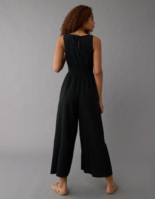 AE Smocked Bodice V-Neck Jumpsuit