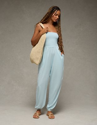 AE Sunchaser Knit Smocked Tube Jumpsuit
