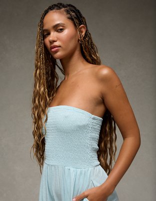 AE Sunchaser Knit Smocked Tube Jumpsuit
