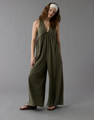 AMERI　FRONT OPEN JUMPSUIT AE Soft & Sexy Jumpsuit
