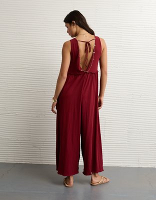 AE Sunchaser Knit V-Neck Jumpsuit | American Eagle