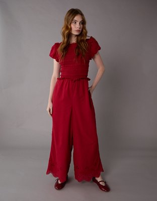AE Short Sleeve Smocked Jumpsuit