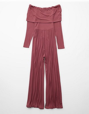 AE Soft & Sexy Long-Sleeve V-Neck Jumpsuit