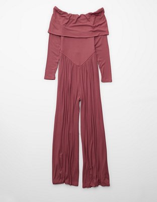 AE Soft & Sexy Long-Sleeve V-Neck Jumpsuit