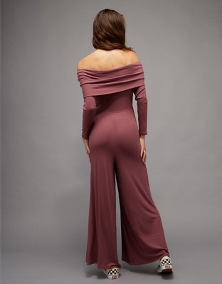 AE Soft & Sexy Long-Sleeve V-Neck Jumpsuit