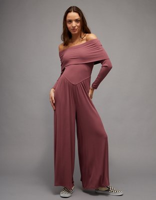 AE Soft & Sexy Long-Sleeve V-Neck Jumpsuit