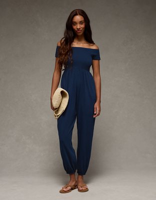 AE Sunchaser Off-the-Shoulder Jumpsuit | American Eagle