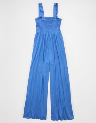 Женский комбинезон American Eagle AE Sunchaser Knit Smocked, цвет: Яркий синий — фото 4