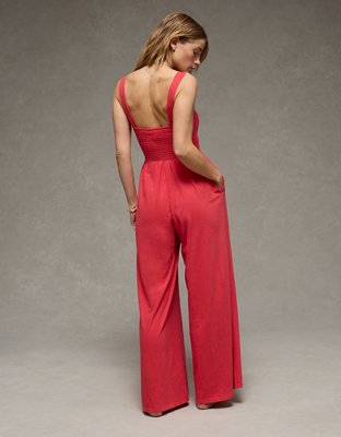 AE Sunchaser Knit Smocked Jumpsuit