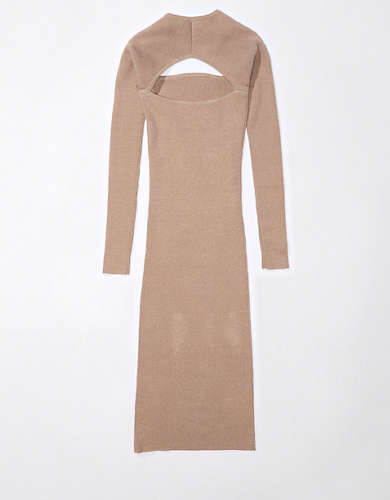 AE Long-Sleeve Square Neck Sweater Dress