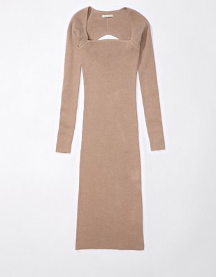 AE Long-Sleeve Square Neck Sweater Dress